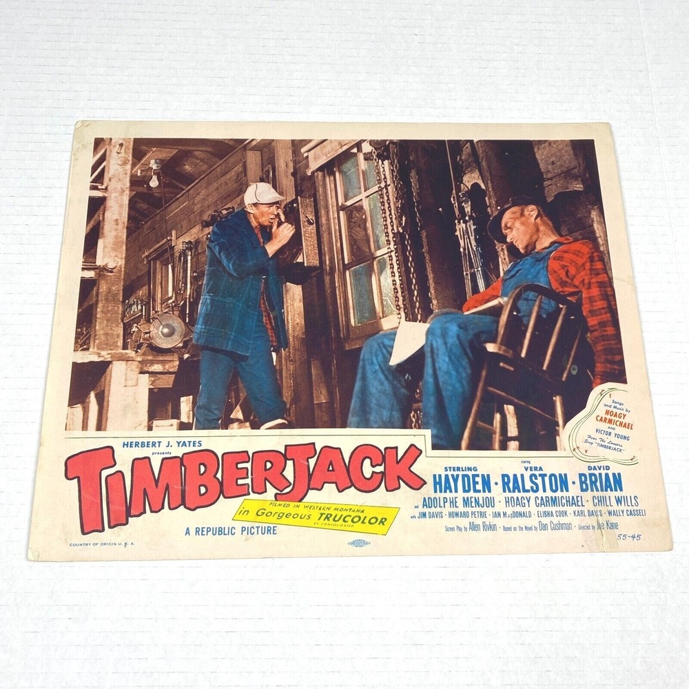 TIMBERJACK 1955 Lobby Card Movie Poster  Sterling Hayden Vera‎ Ralston Western